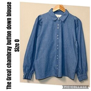 The Great chambray button down blouse Size 0